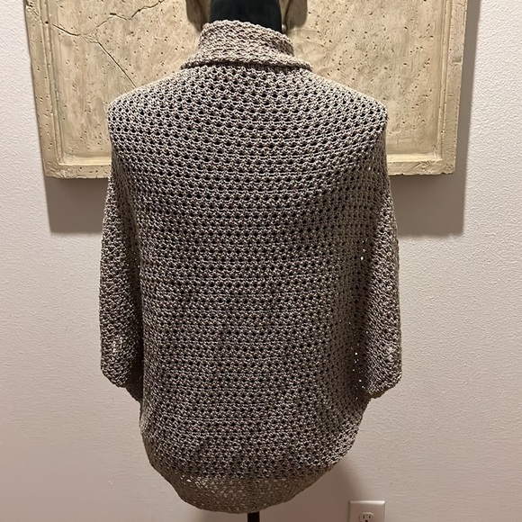 Jana open knit tan topper sweater cardigan sweater Sz L / XL - Picture 4 of 6